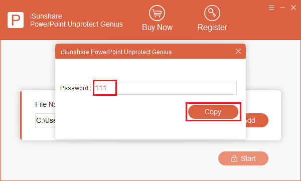 copy recovered password