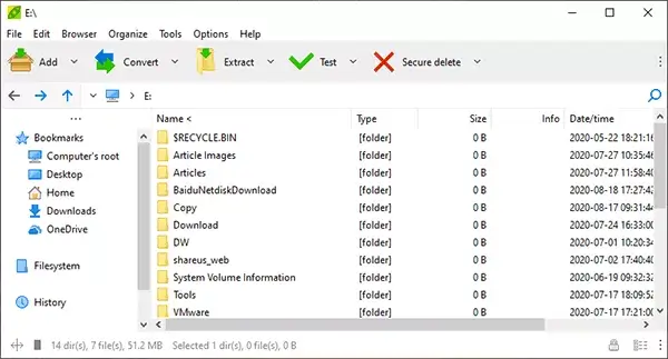 peazip screenshot