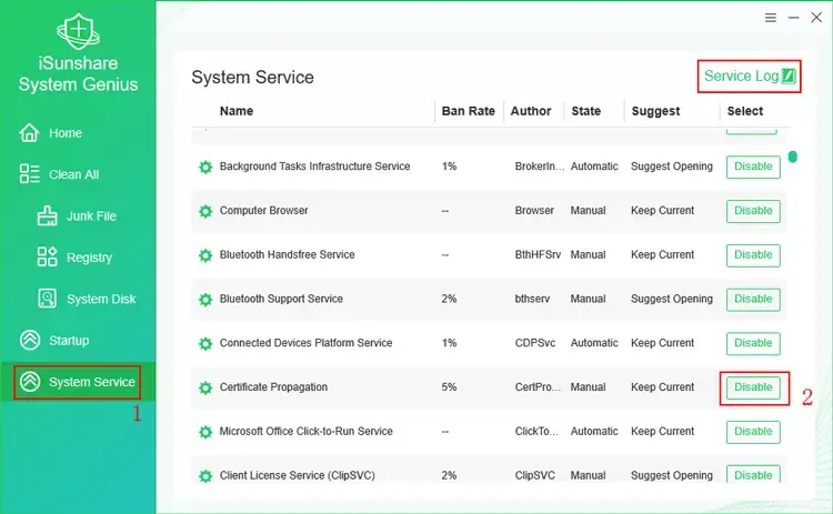 disable system services