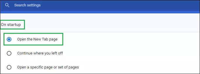 open the new tab page