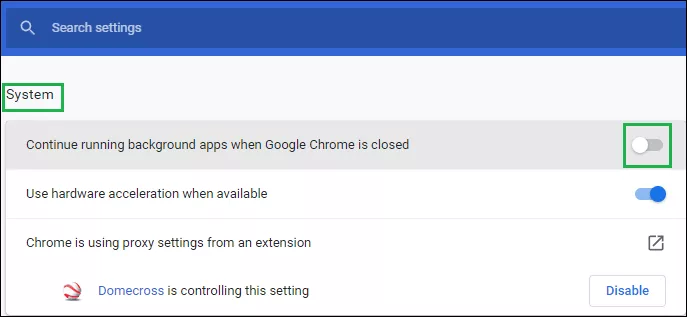 turn the toggle off