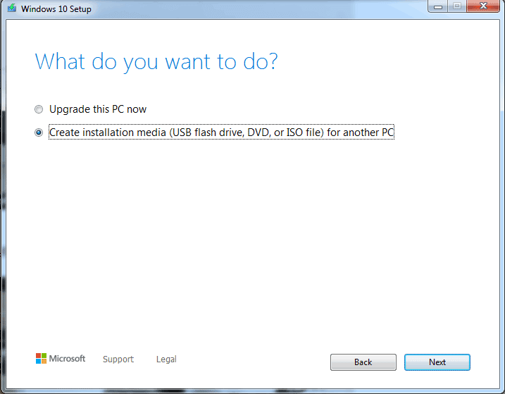 windows 10 create installation media