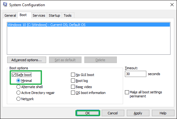 boot windows in safe mode
