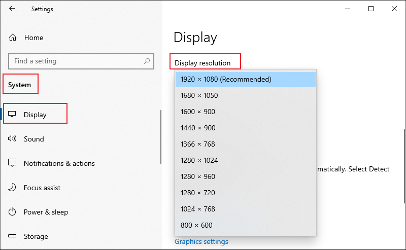 change display resolution
