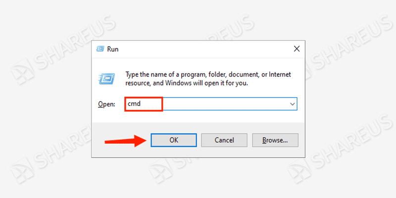 enter cmd in the run window