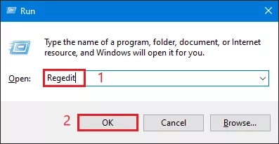 type regedit