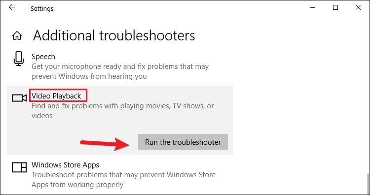 run video playblack troubleshooter