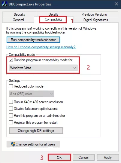 run in compatibility mode