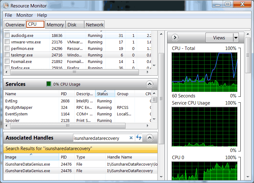 select cpu tab