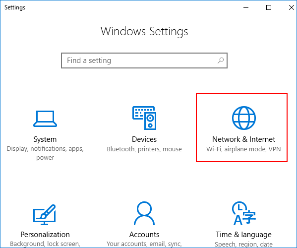 open windows network settings