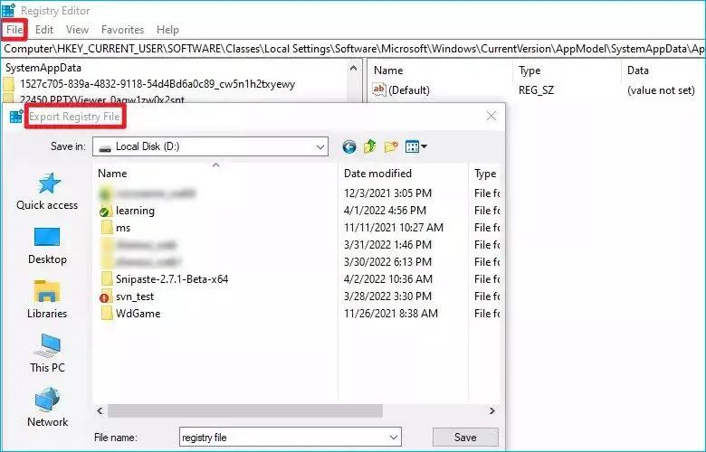 open the file