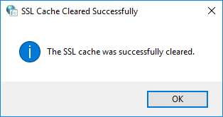 the ssl cache was successfully cleared