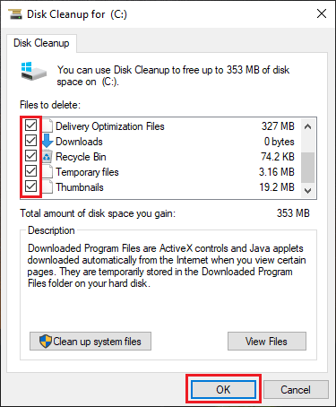 apply disk cleanup to clear ssd