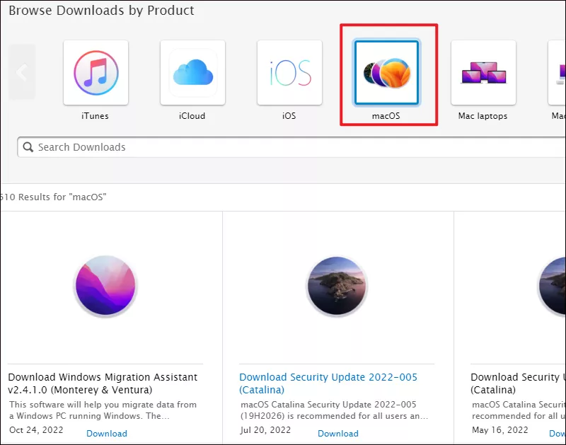 apple download page