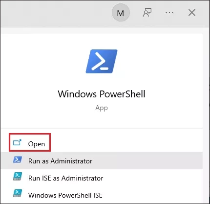 open powershell