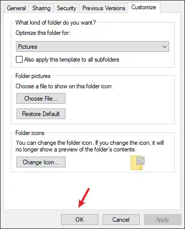 click ok to finish changing