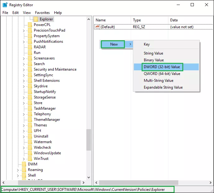 right-click explorer foler