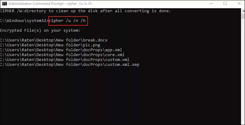 find encrypted files