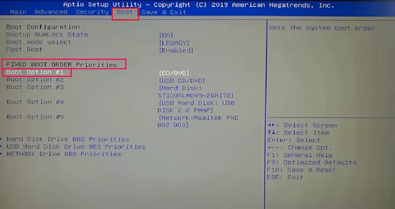 reset the bios sequence