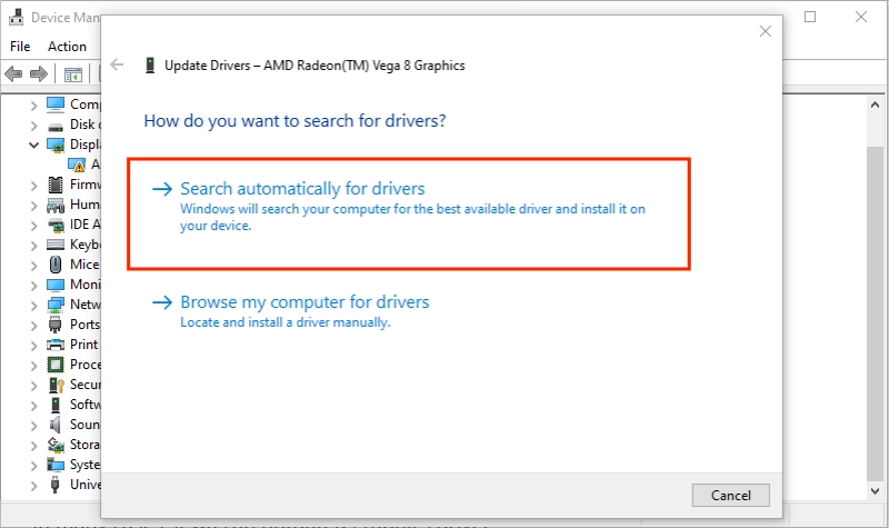 search automatically for drivers