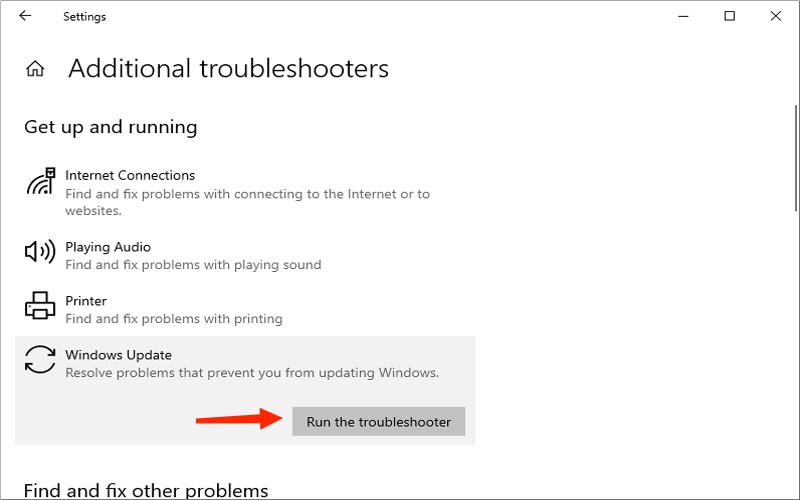 run the troubleshooter