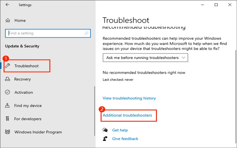 use troubleshoot to fix error 0x80070490