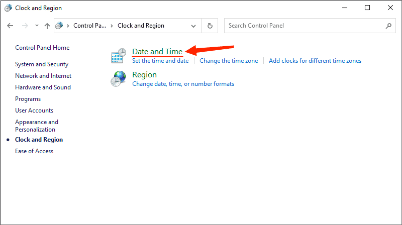 click date and time