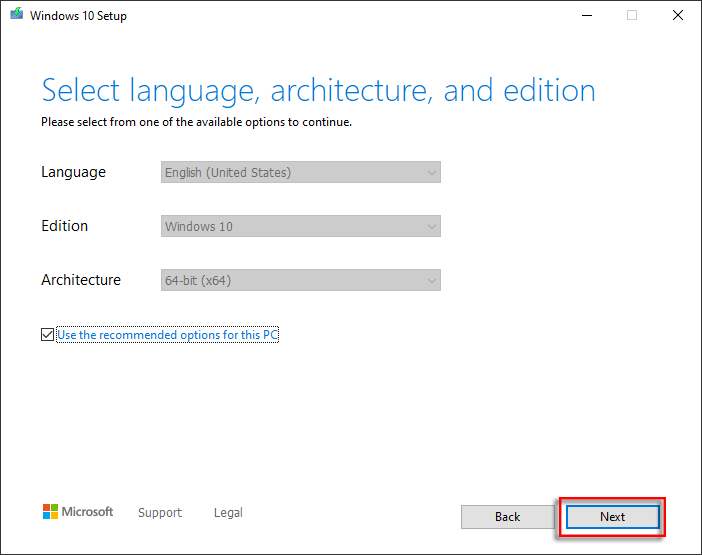select language