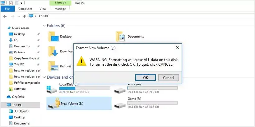 how to format bitlocker encrypted drive without password or key