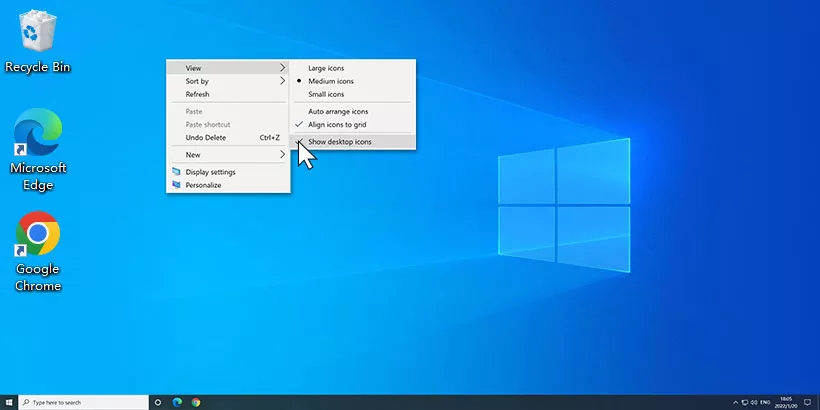 how to hide or show desktop icons in windows 10 and 11
