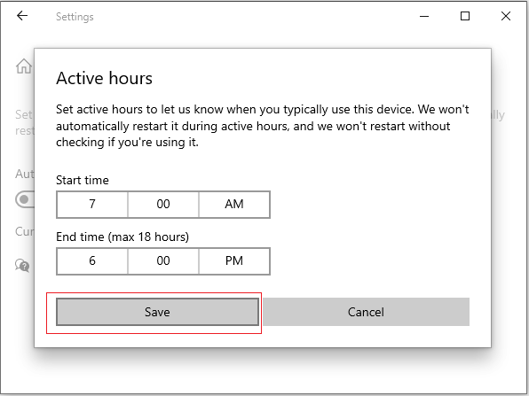 manage active hours