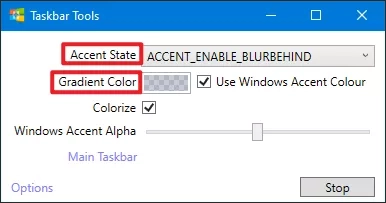 accent state and gradient color