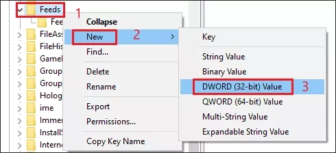 create new dword value