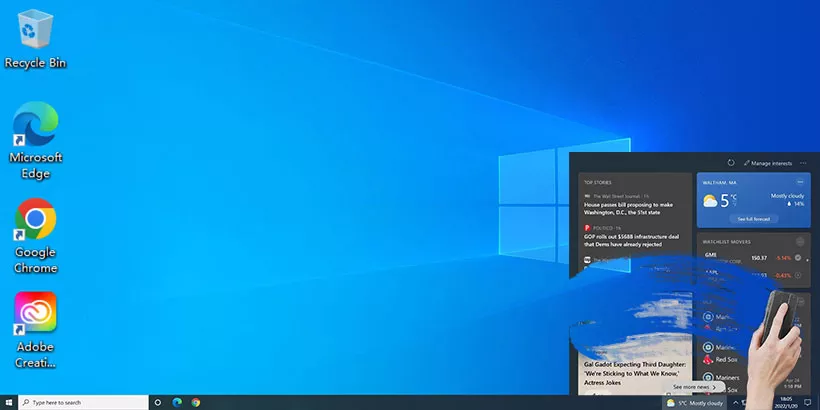 how to remove weather and news from taskbar in windows 11/10