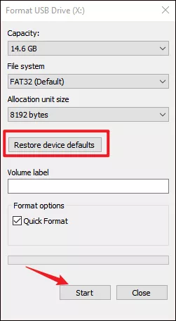 format usb drive in file explorer