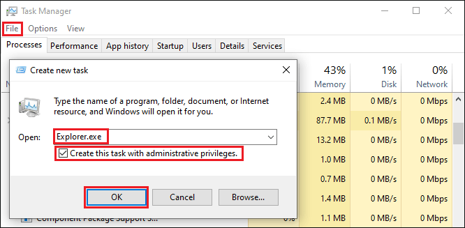 create new task explorer