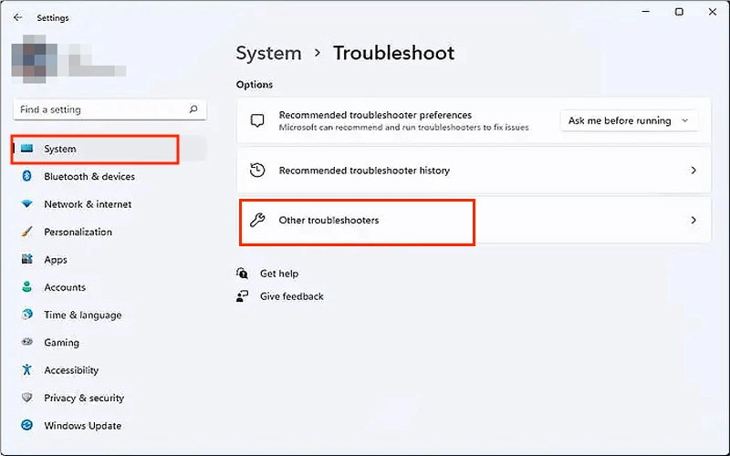 other troubleshooters windows 11