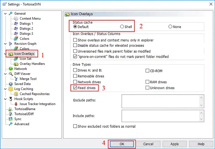 change tortoisesvn settings