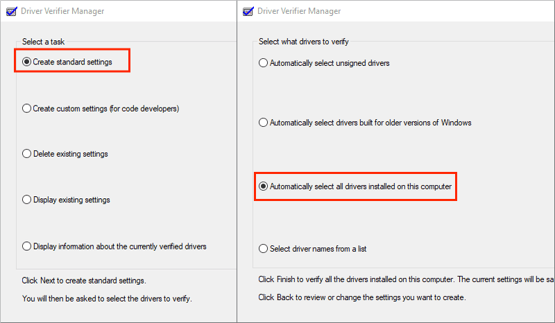 perform driver verifier manager