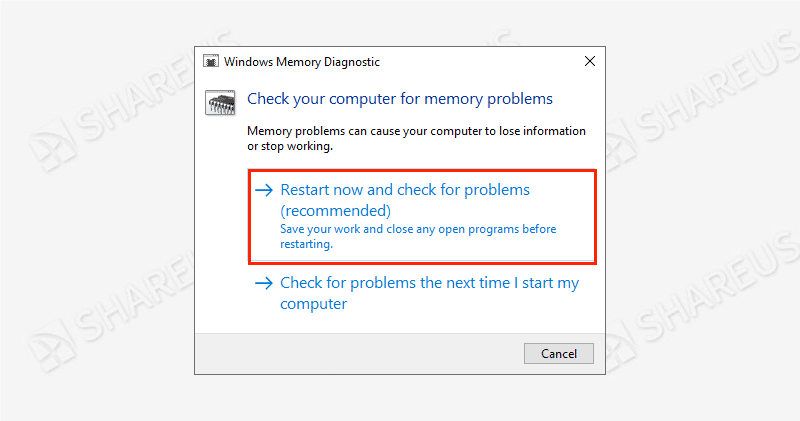 use windows memory diagnostics tool fixing problems