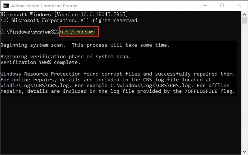 run sfc tool to fix corrupt files