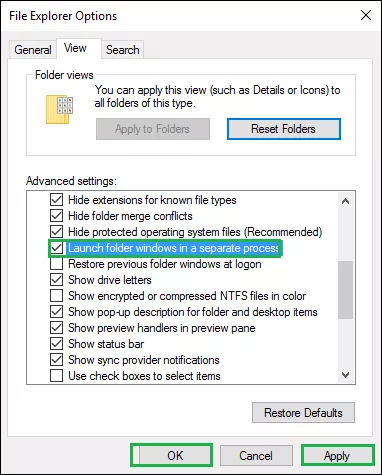 select launch folder windows in separate process