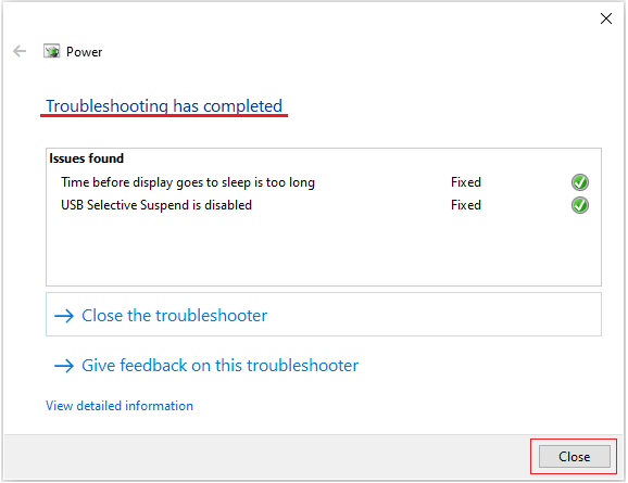 troubleshoot settings