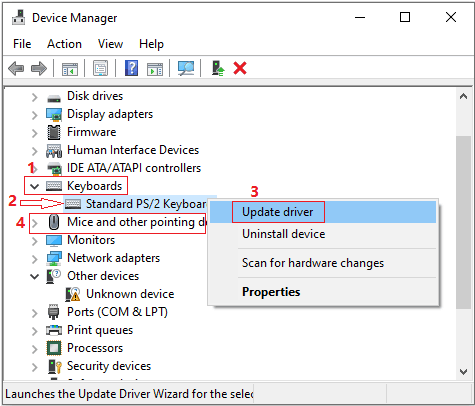update the driver of keyboard and mouse