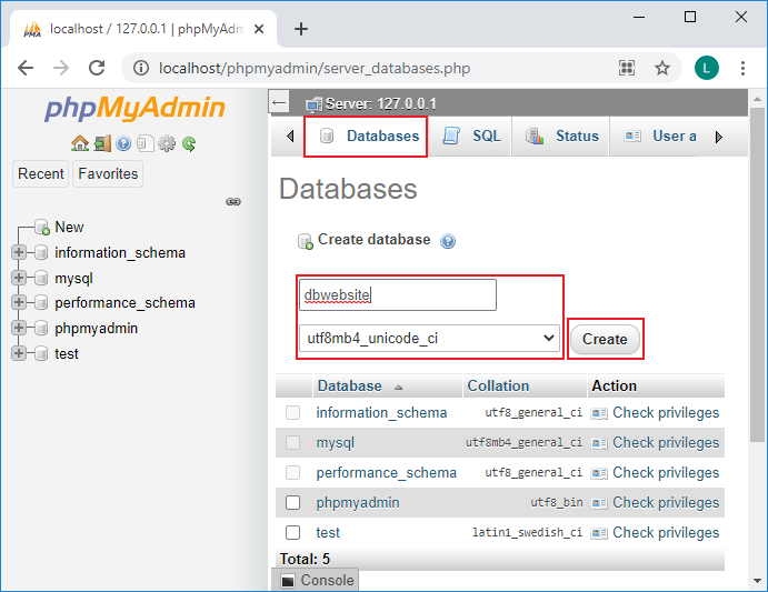create database